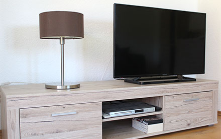 Technik vom Feinsten: TV-Flachbildmonitor, Bose Radio-CD-Soundsystem, DVD-Player, Free W-Lan